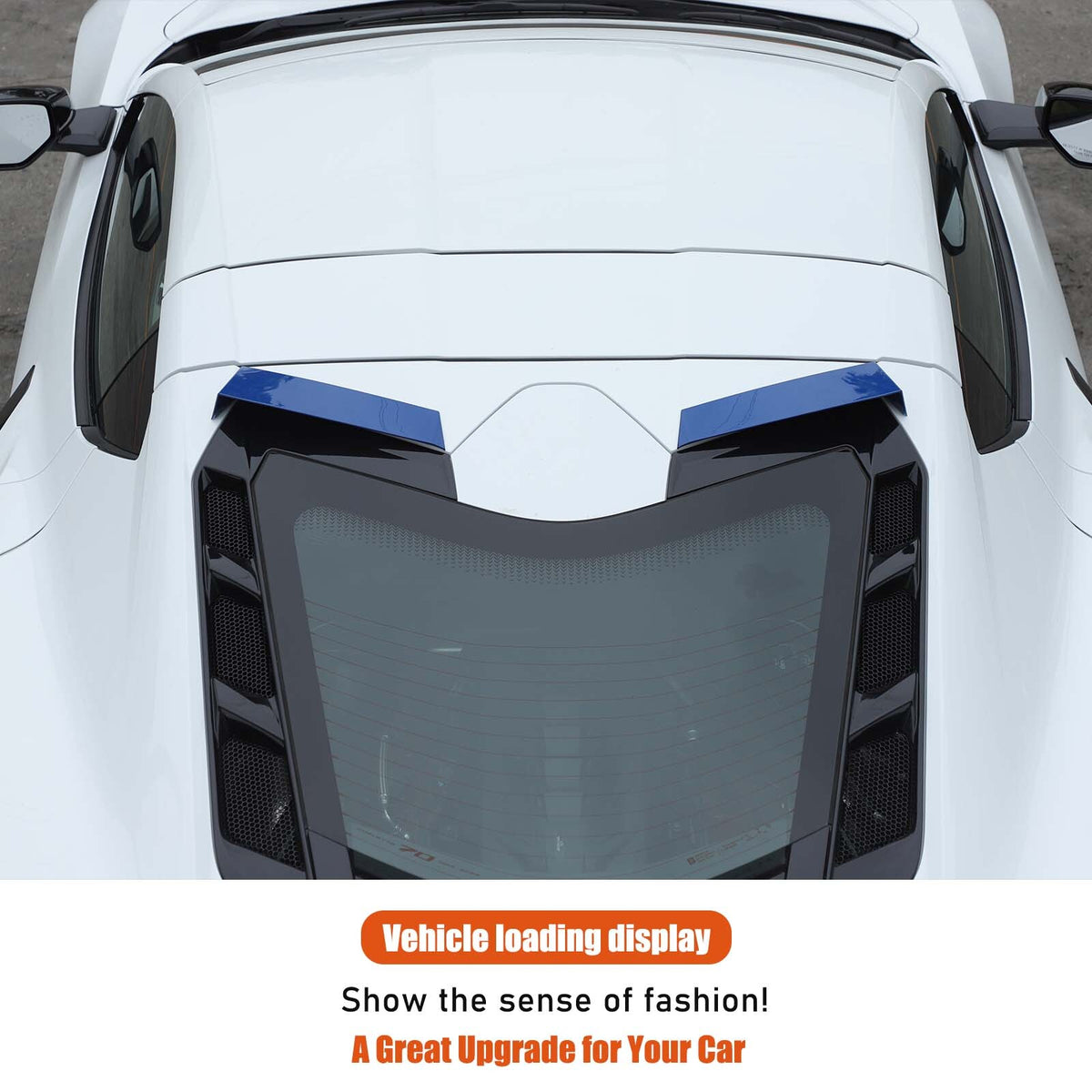 Blue Rear Windshield Spoiler Anti-wind Buffeting Deflector for Corvette C8 Coupe 13