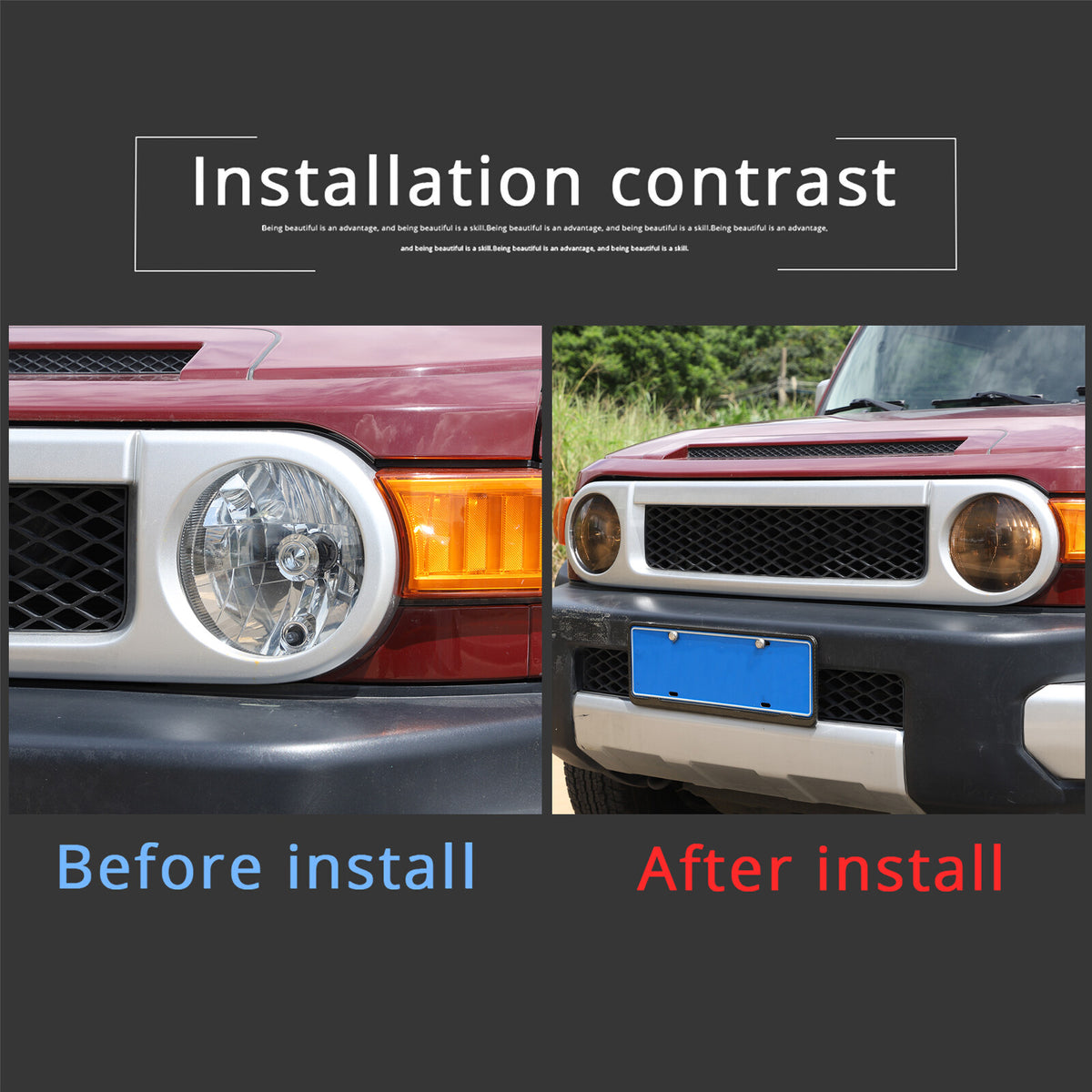 Black Smoked Front Left + Right Headlight Lens Cover For Toyota FJ Cruiser 07-21 3