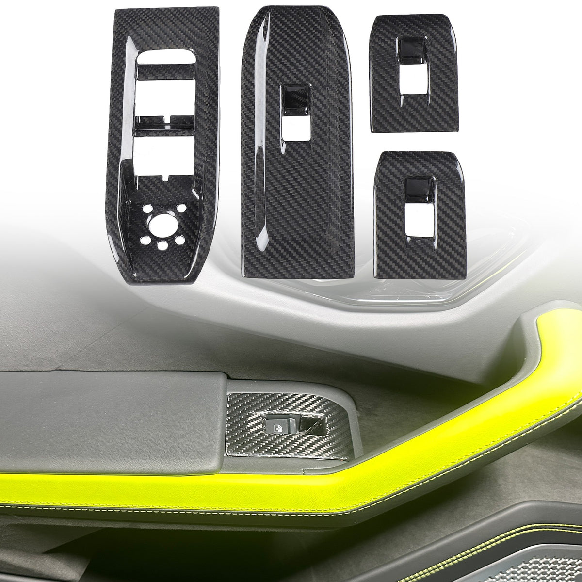 Real Carbon Fiber Window Lift Switch Panel Trim For Lamborghini URUS/SE 18-21 US 19