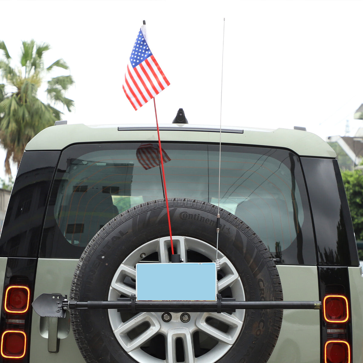 Rear License Plate Flagpole Holder Bracket Accessories For Land Rover Defender 7
