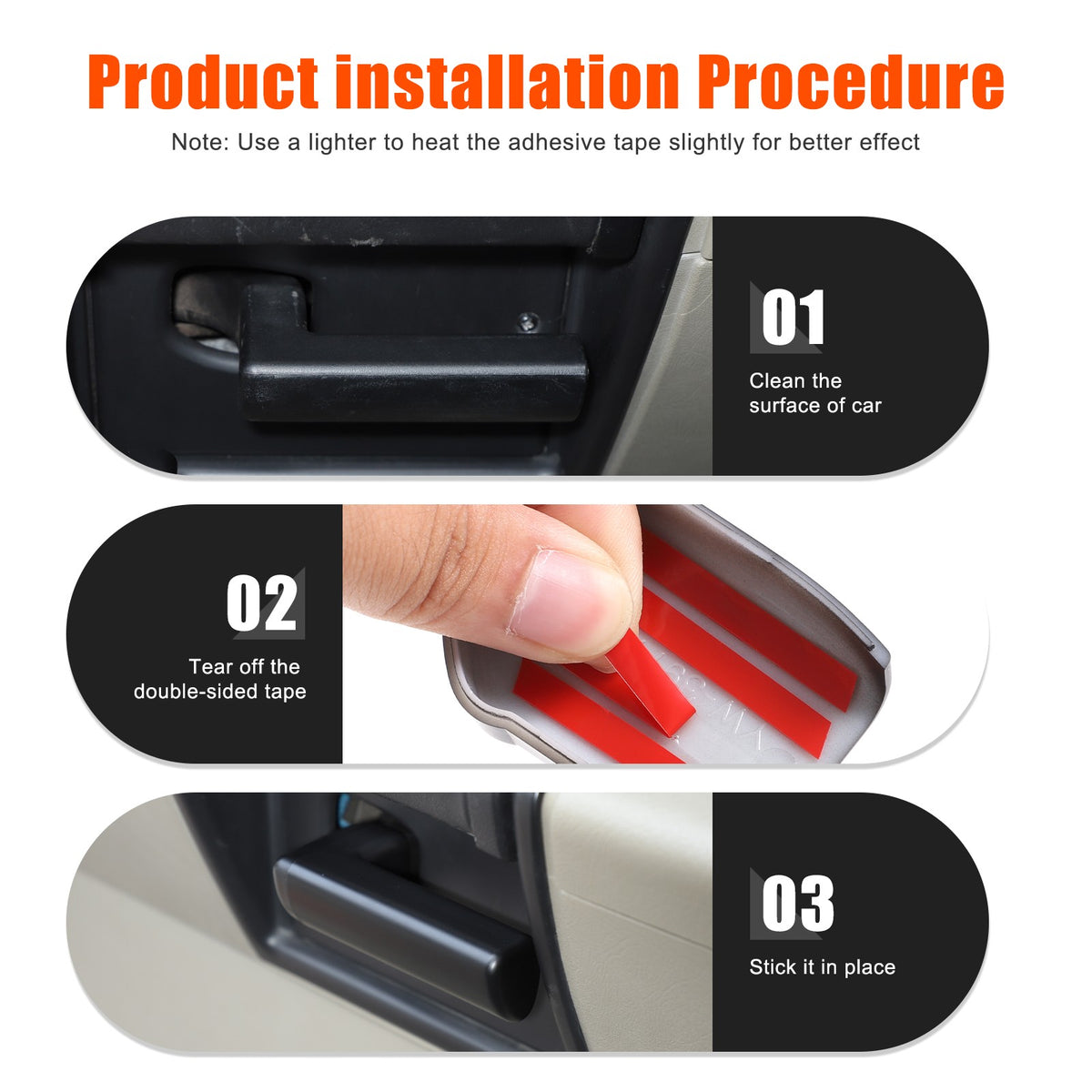 Matte Black ABS Interior Door Handle Cover Trim For Hummer H2 2003-2007 4