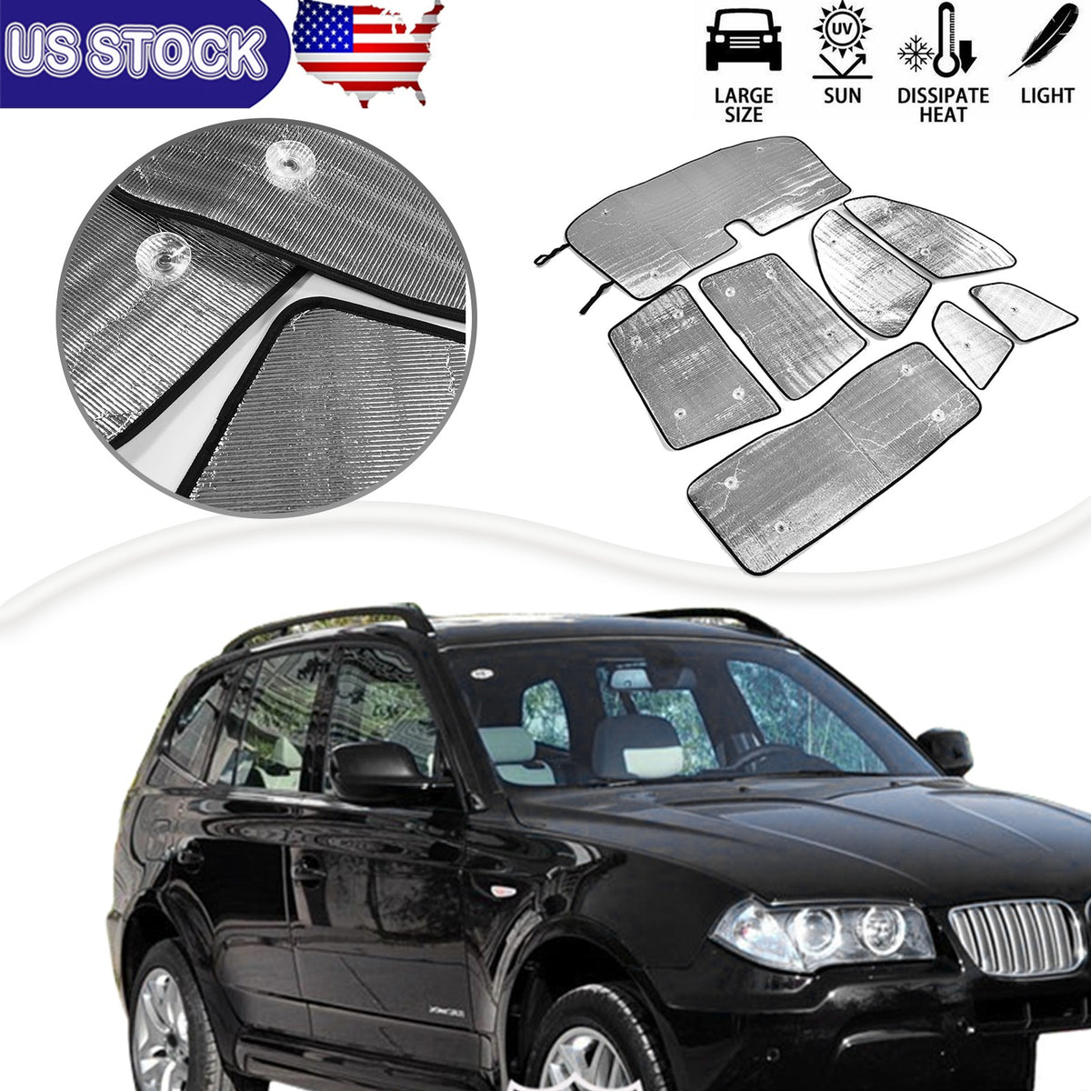 Full Window Sun Shade Cover For BMW X3 E83 2006-2010 1