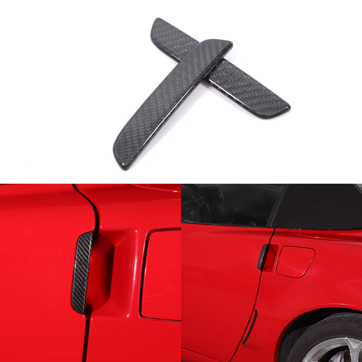 Real Dry Carbon Fiber Door Handle Trim For Corvette C6 2005-2013 24