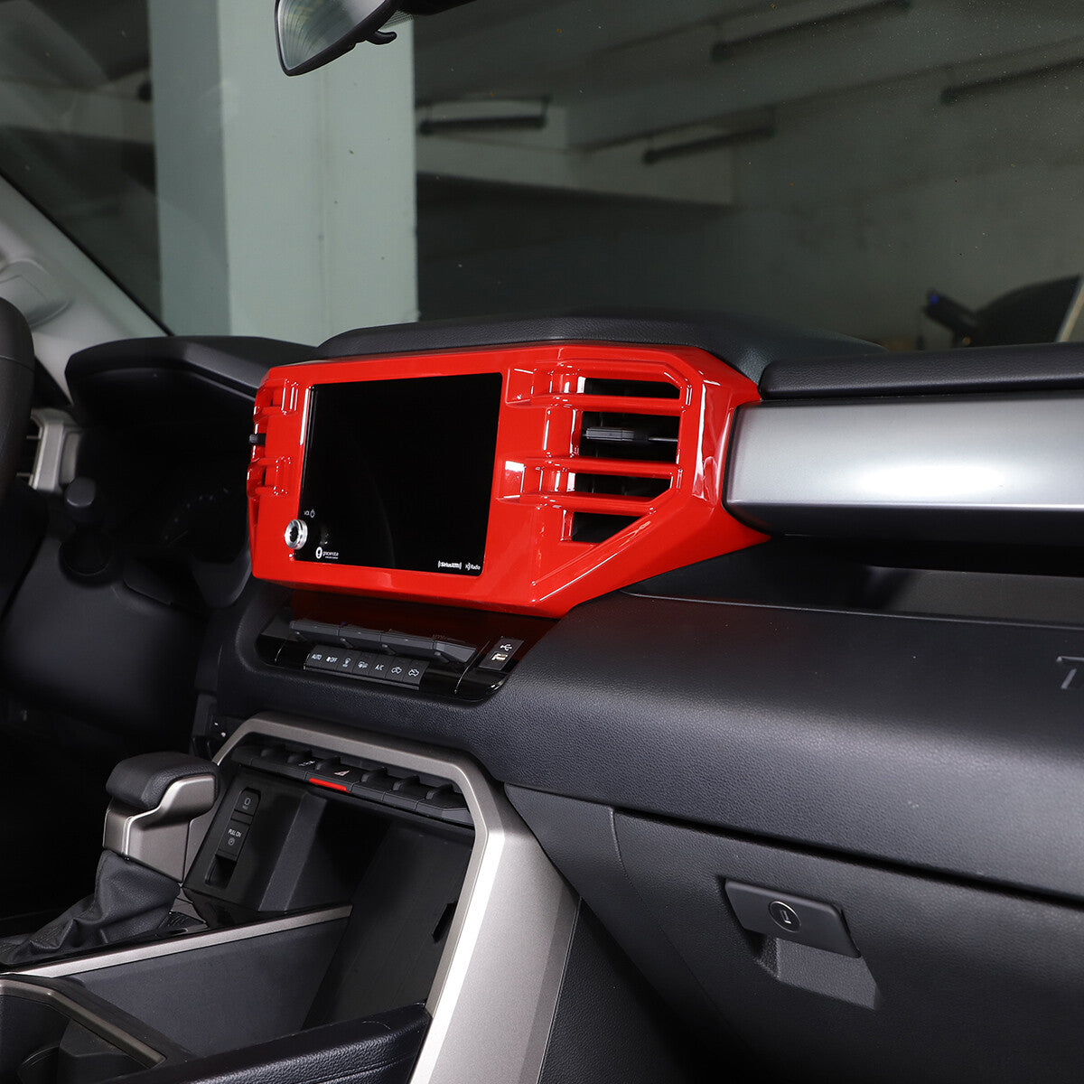 Red Interior Center Air vent Frame Trim Cover For Toyota Tundra 2022-2026 3