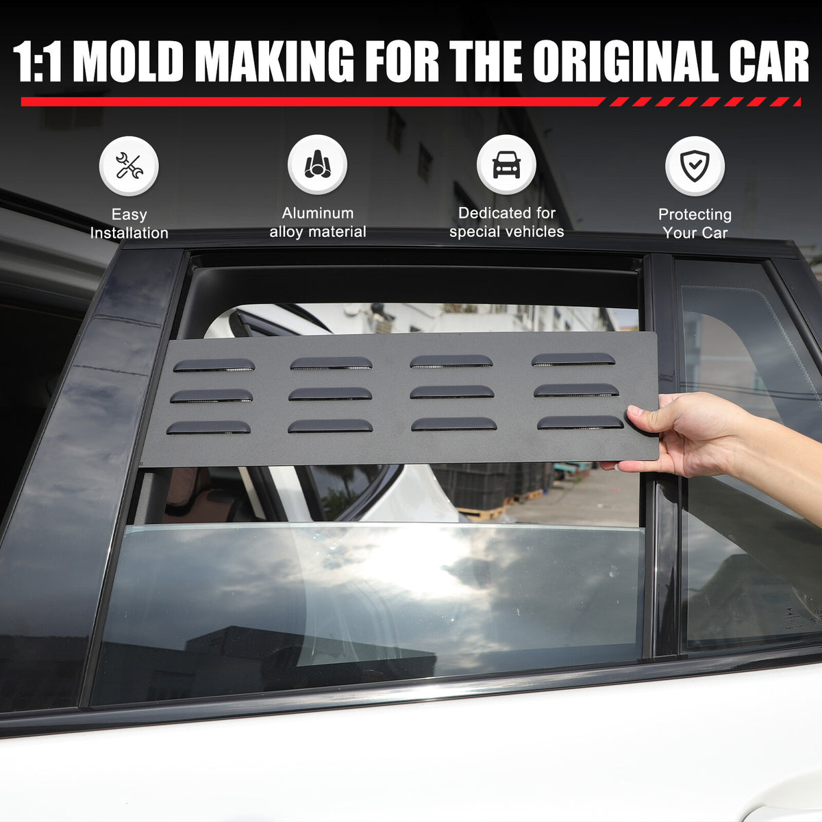 Aluminum Alloy Rear Window Louver Shutter Cover Trim For BMW X3 G01 2018+ 13