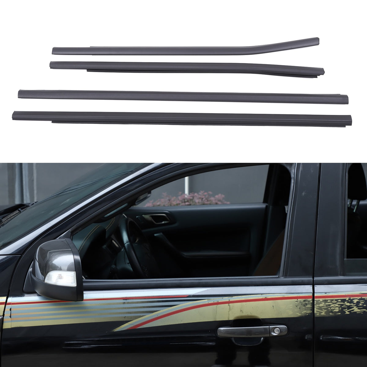 Replacement Car Window Outer Beltline Seal Trim For Ford Ranger T6 2013-2021 US 3