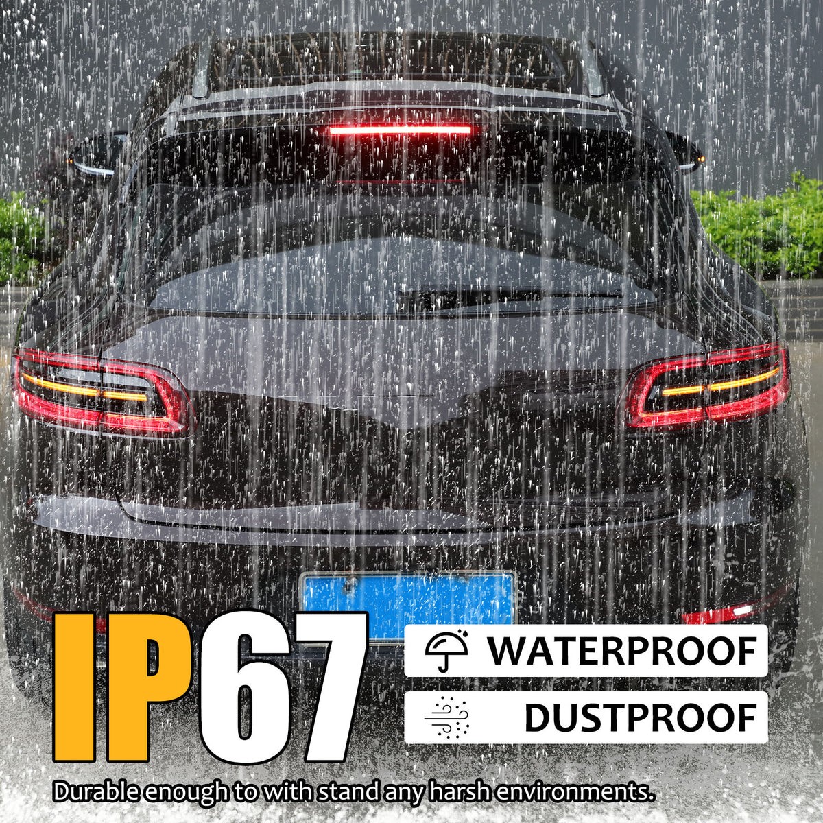 Smoked Black Rear Tail light Lamp Cover Trim Bezel For Porsche Macan 95B 2015-18 8