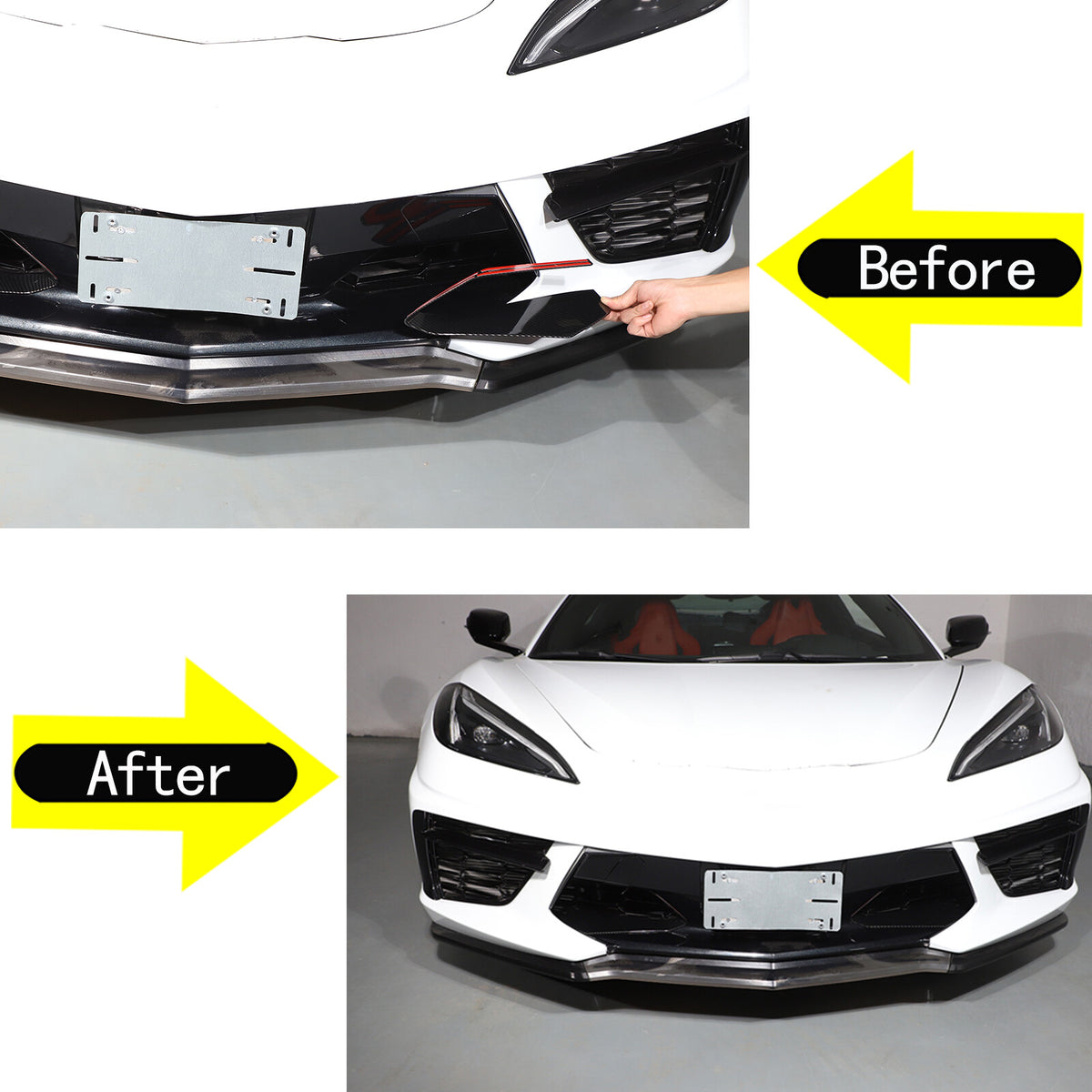 ABS Carbon Front Side Air Intake Vent Grille Cover Trim For Corvette C8 20+ 17