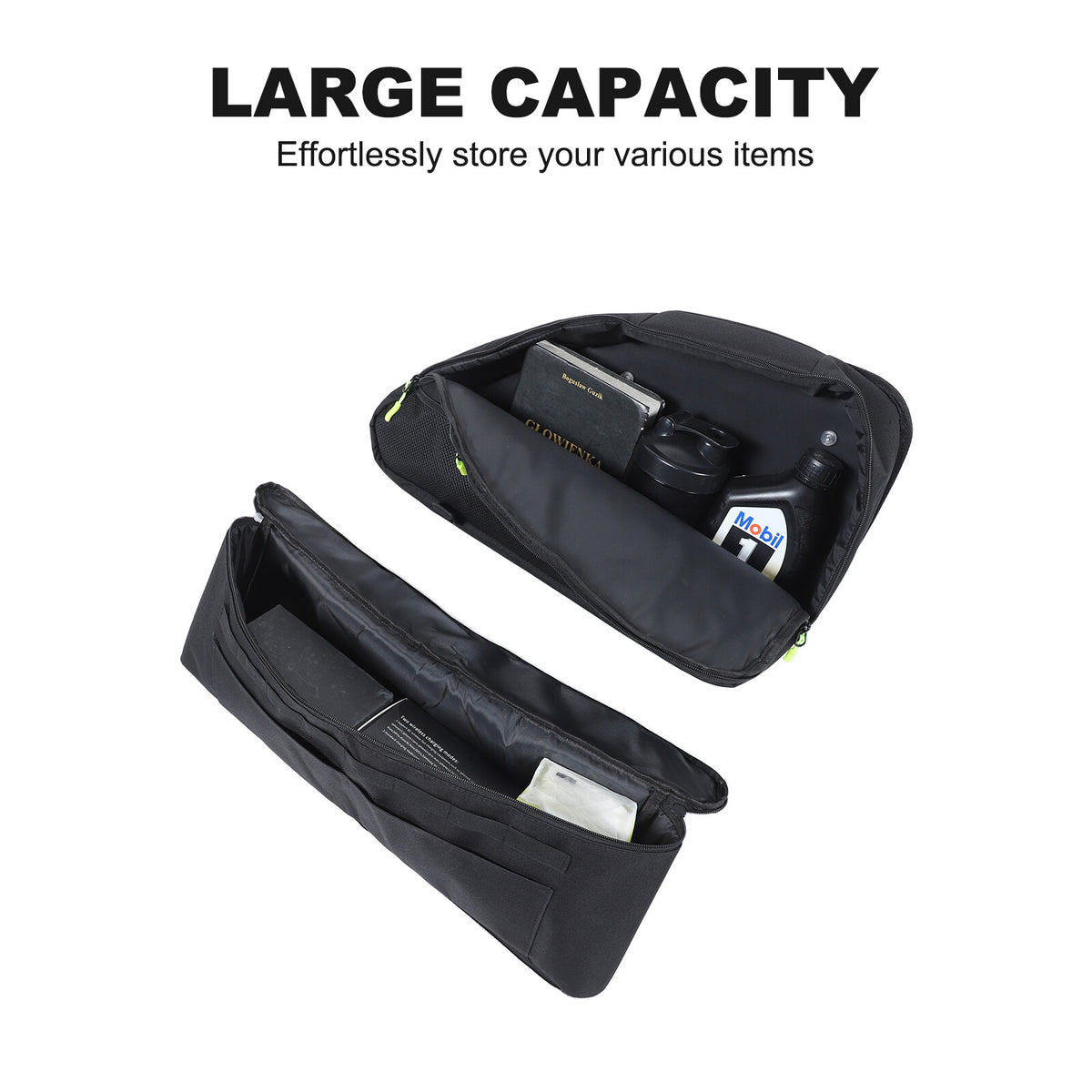 Black Rear Trunk Left Side Storage Bag Organizer For Honda Odyssey RB3 2014-24 12