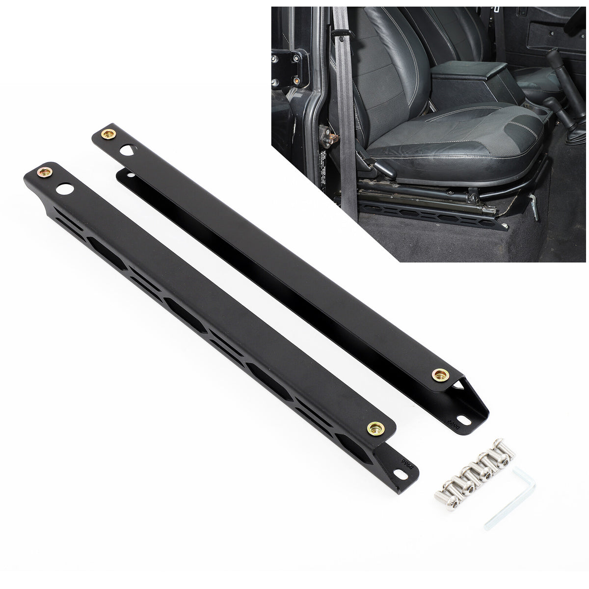 Black Steel Front Seat Adjustment Bracket Trim For LR Defender L316 2004-2018 20
