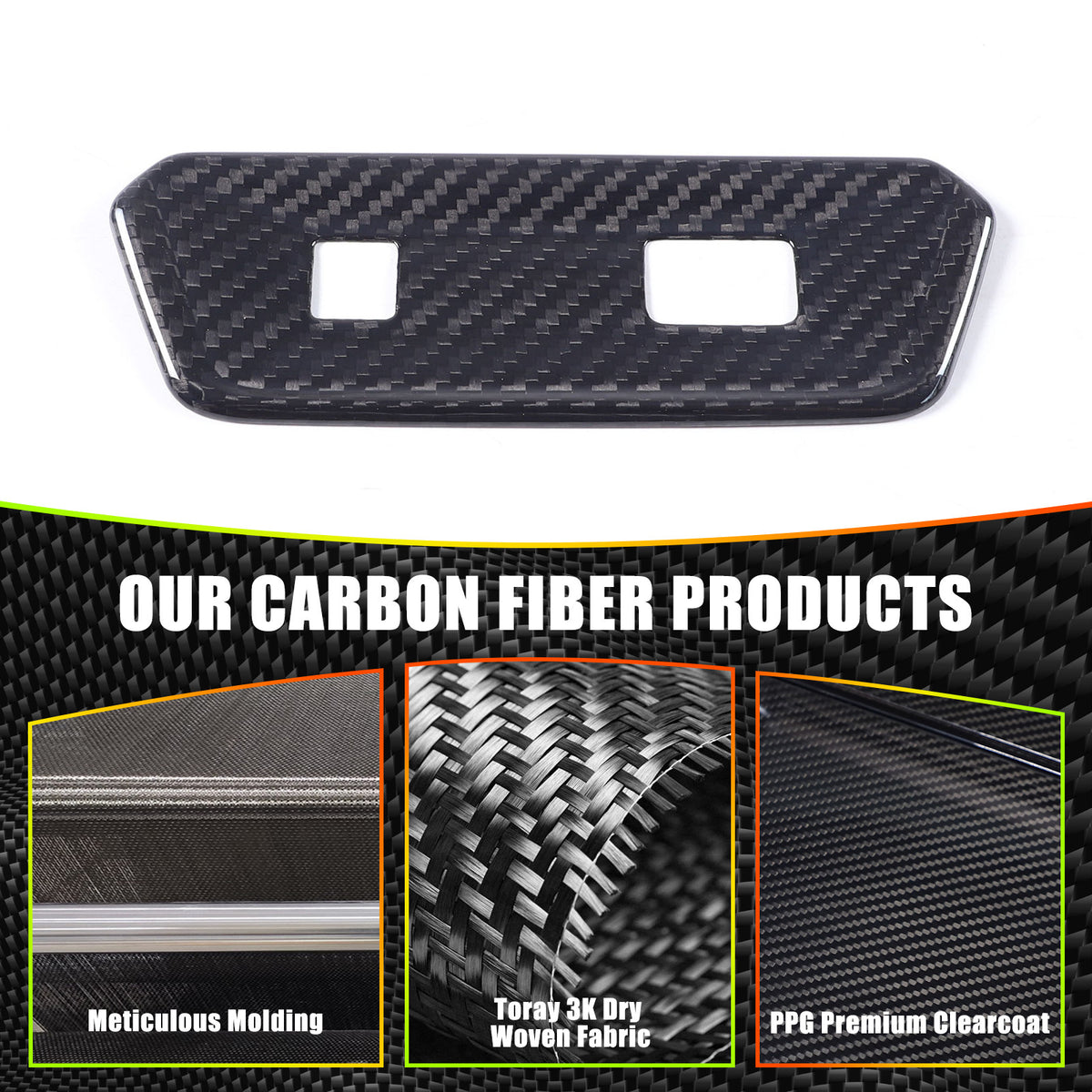 Real Carbon fiber Door Tailgate Switch Button Cover Trim For Lotus EMIRA 2021-25 10