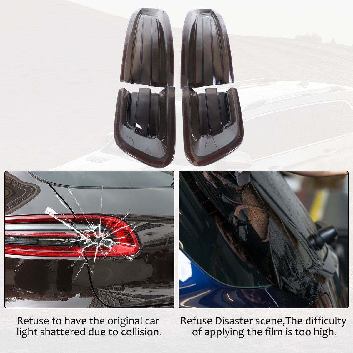 Smoked Black Rear Tail light Lamp Cover Trim Bezel For Porsche Macan 95B 2015-18 23