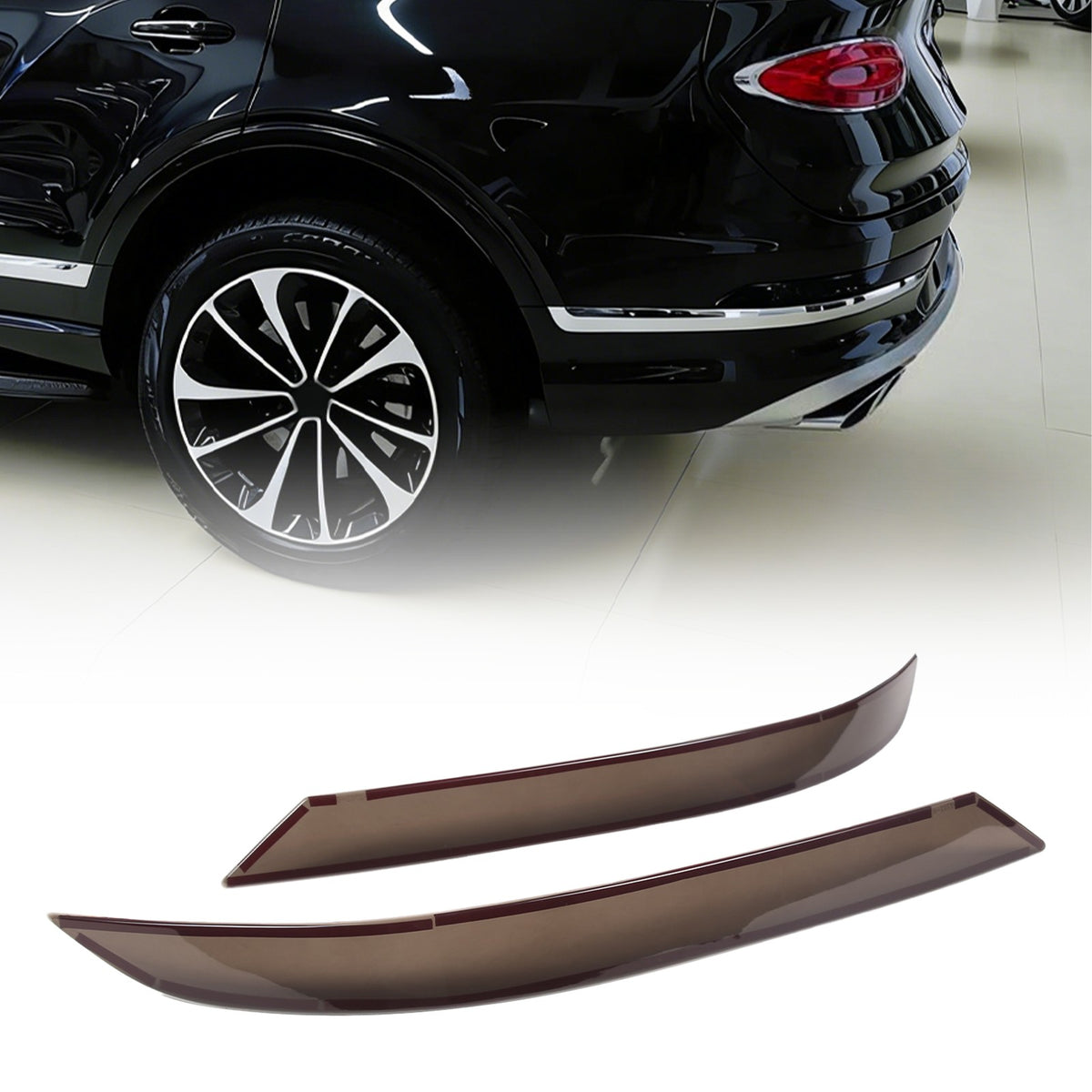 Smoked Black Rear Fog Light Lamp Trim Cover For Bentley Bentayga 2021-23 US 15