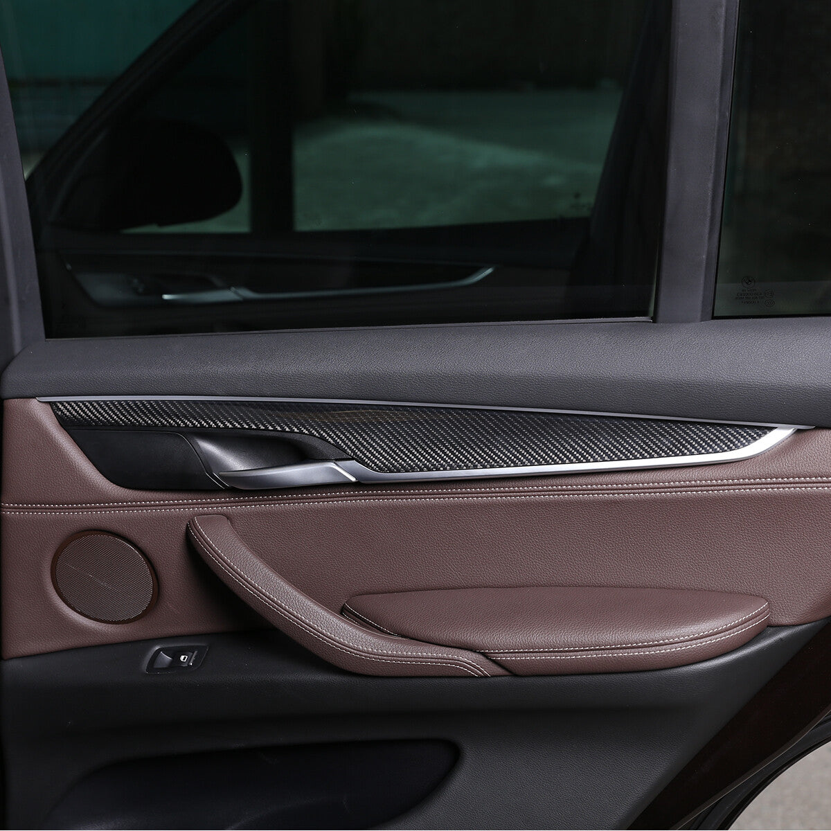 Real Carbon Fiber Interior Door Panel Decor Trim For BMW X5 F15 2014-2018 9
