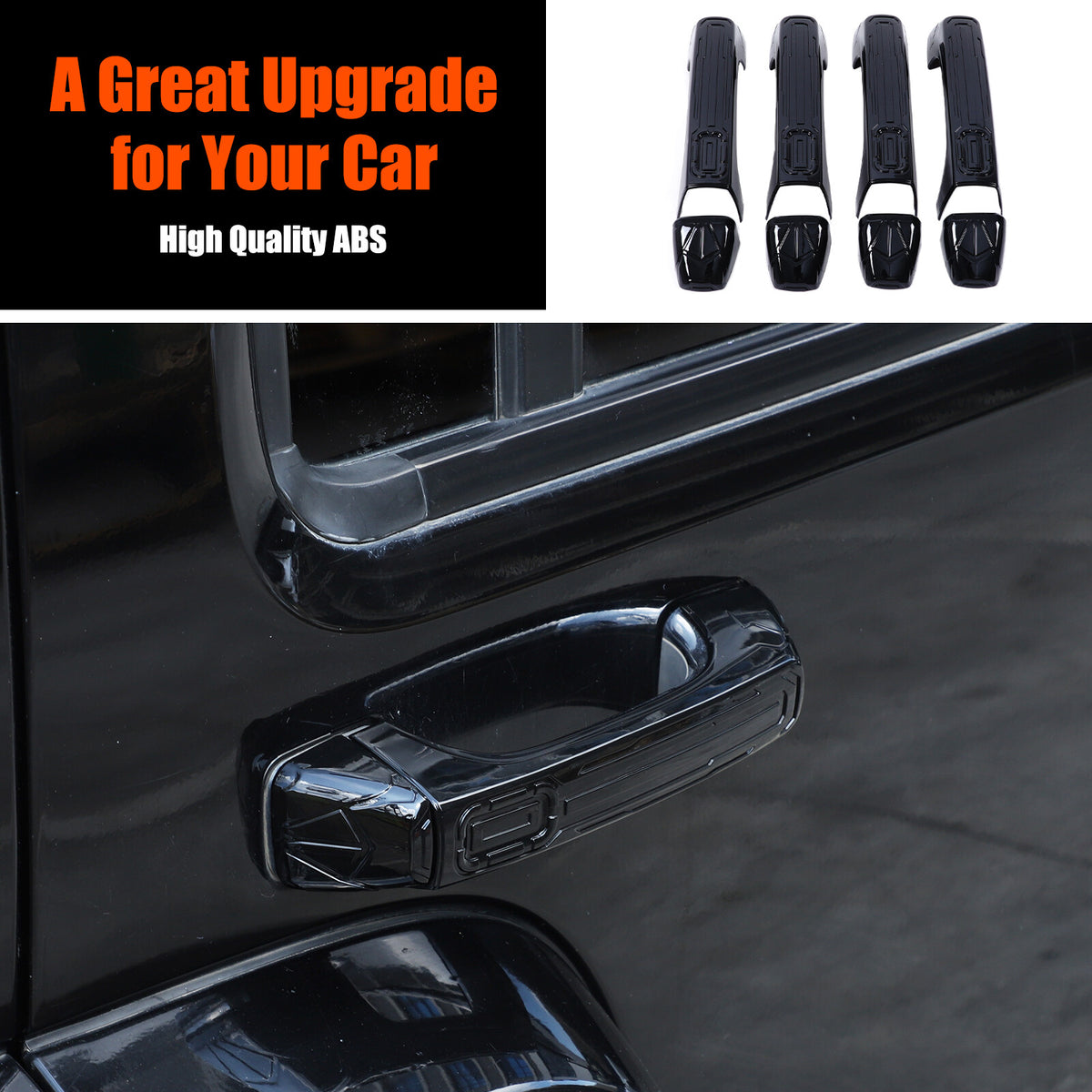 Mecha Glossy Piano Black Exterior Door Handle Cover for Hummer H3 2005-09 US 1