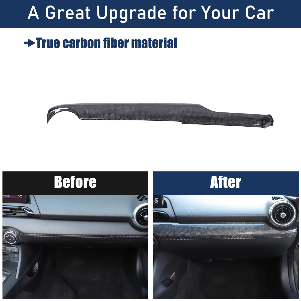 Honeycomb Carbon Fiber Interior Console Panel Trim For Mazda MX-5 Miata 2016-23 20