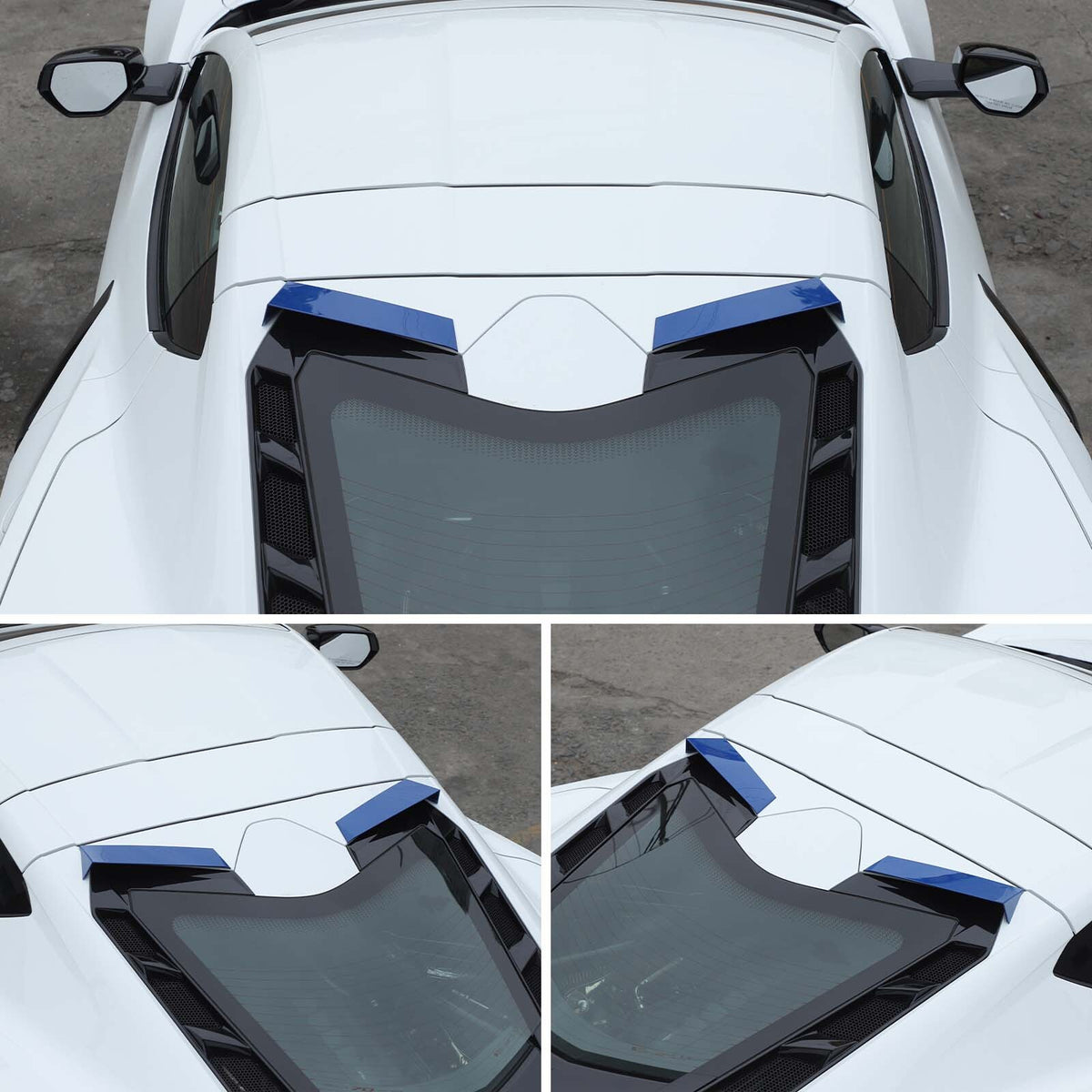 Blue Rear Windshield Spoiler Anti-wind Buffeting Deflector for Corvette C8 Coupe 3