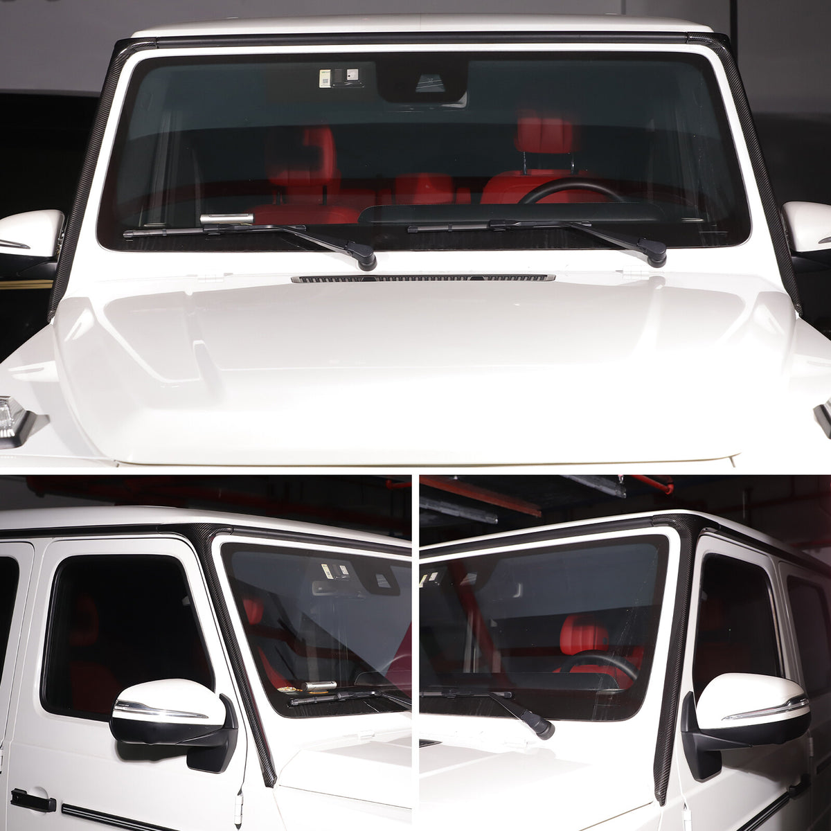 Real Carbon Fiber Window Triangle A-Pillar Cover For Benz W463 G550 G63 19-23 12