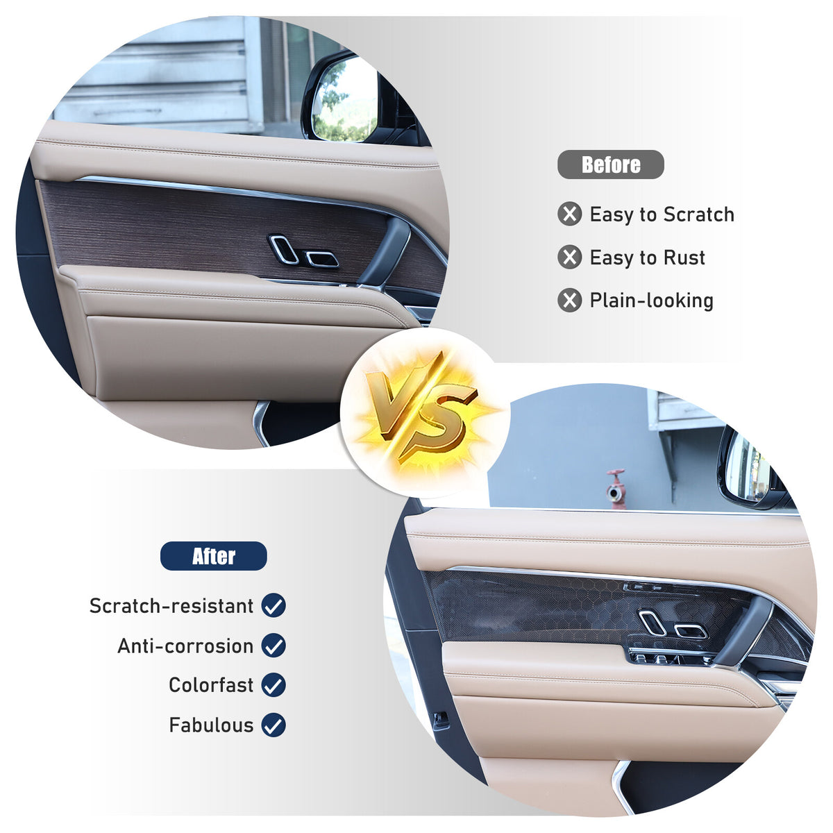 Honeycomb Carbon Fiber Interior Door Panel Trim For LR Range Rover Vogue L460 21