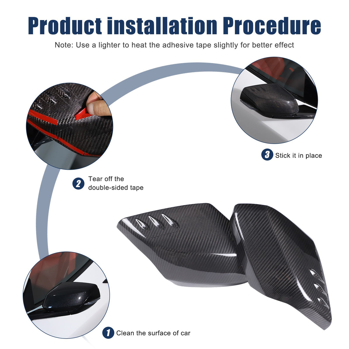 Real Carbon Fiber Side Mirror Air Duct Trim Cover For Corvette C8 2020+ US 4