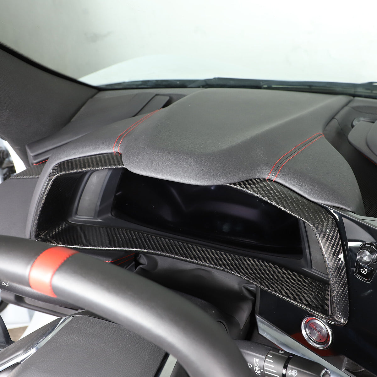 Carbon Fiber For Corvette C8 Z51 2020-23 Dashboard Instrument Upper Panel Cover 20