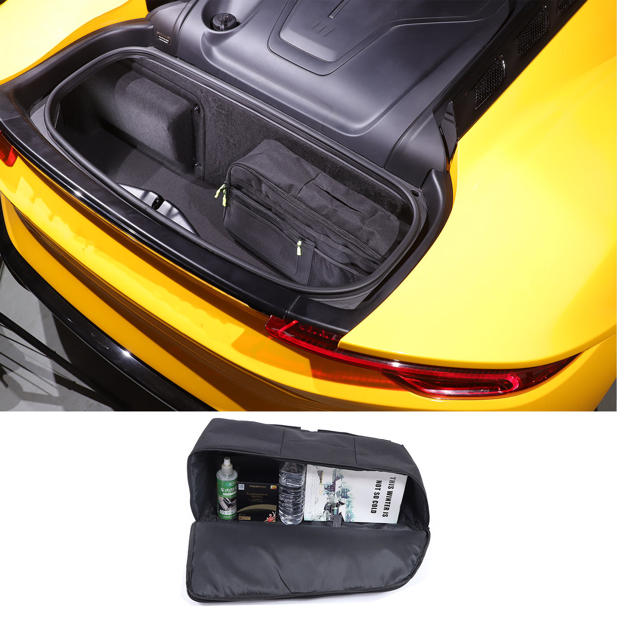 Black Rear Trunk Boot Side Pocket Storage Box Tray For Lotus EMIRA 2021-25 17