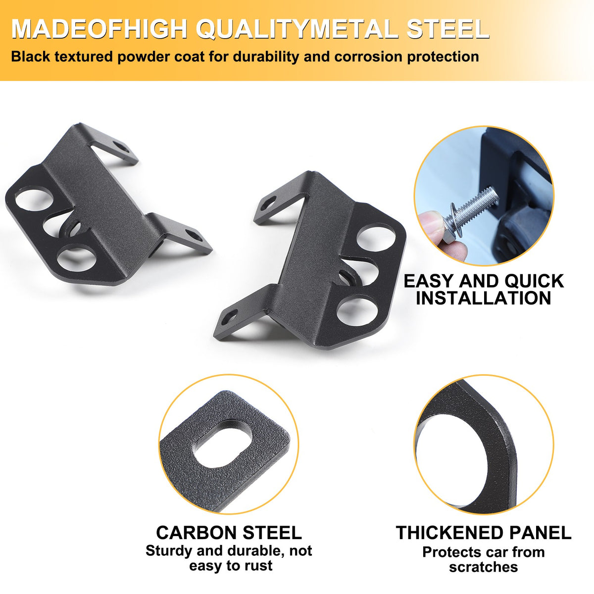 Black Carbon Steel Tailgate Anchor Trim For Nissan Frontier D41 2022+ 4