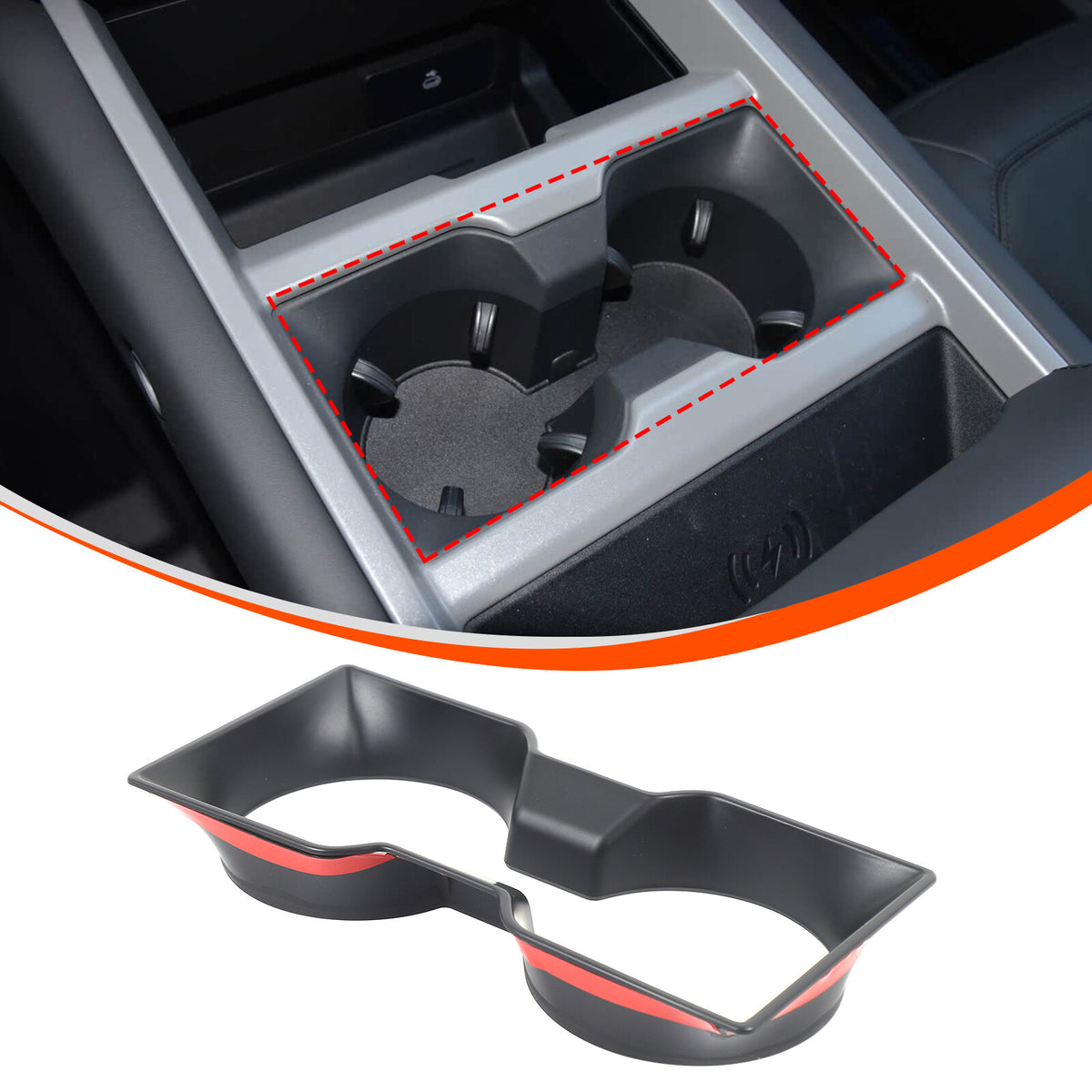 Matte Black ABS Center Console Cup Holder Trim For Land Rover Defender L663 25+ 3