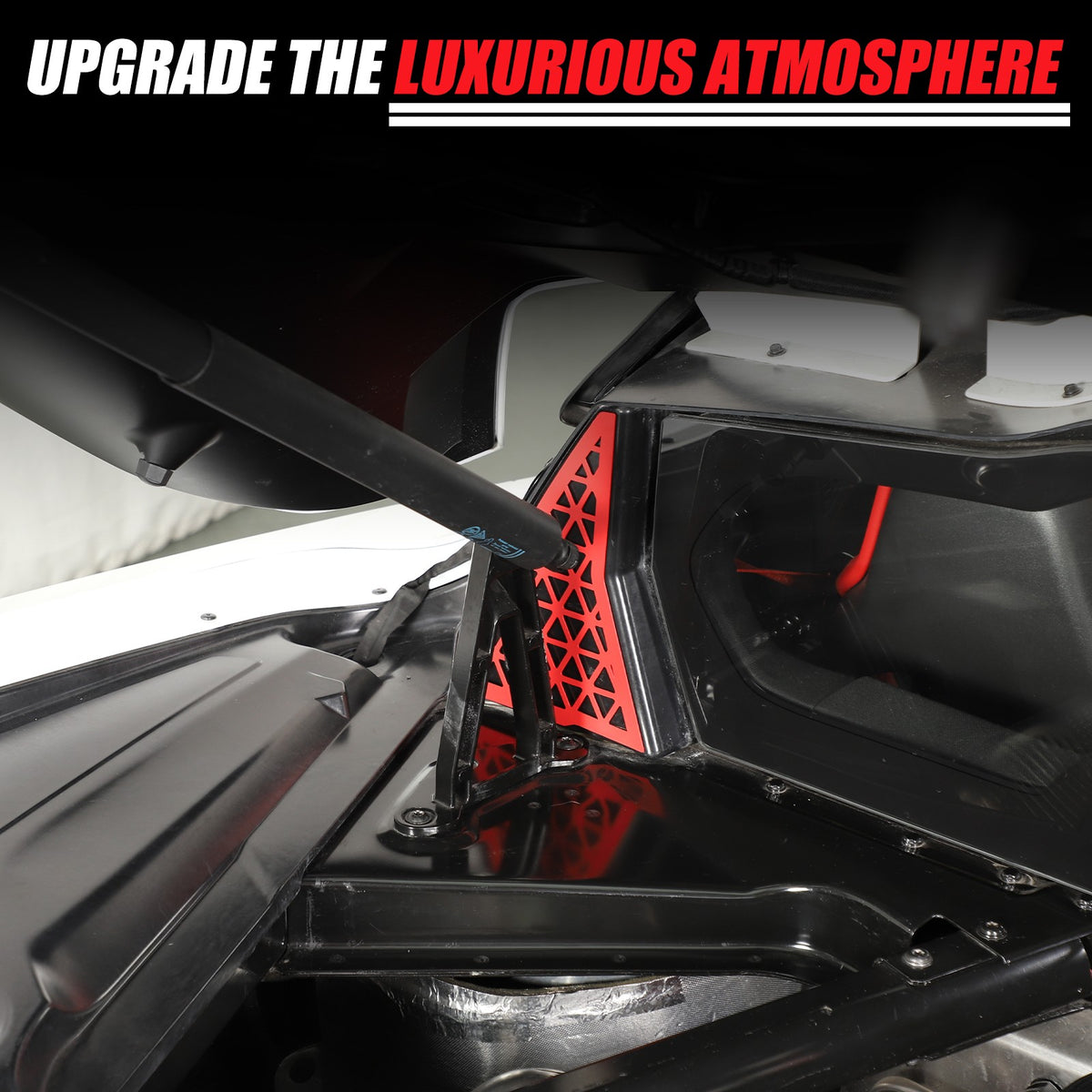 Red Alloy Front Bulkhead Engine Bay Decor Trim For Corvette C8 2020+ 23