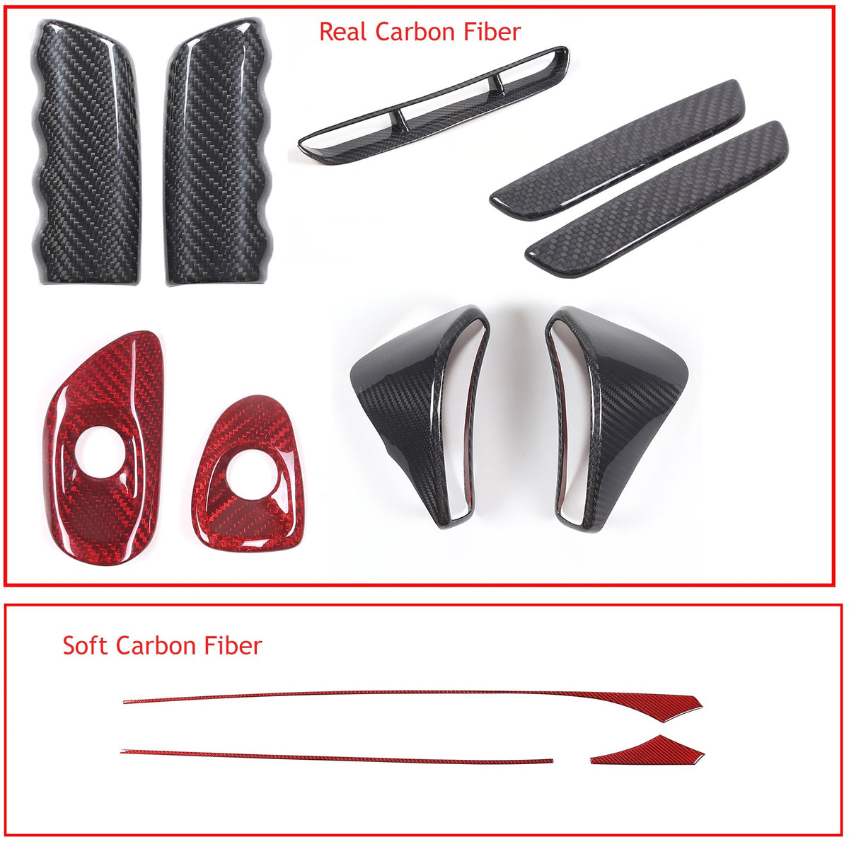 Real Carbon Fiber and Soft Carbon Fiber trim Set For Corvette C6 2005-2013 1