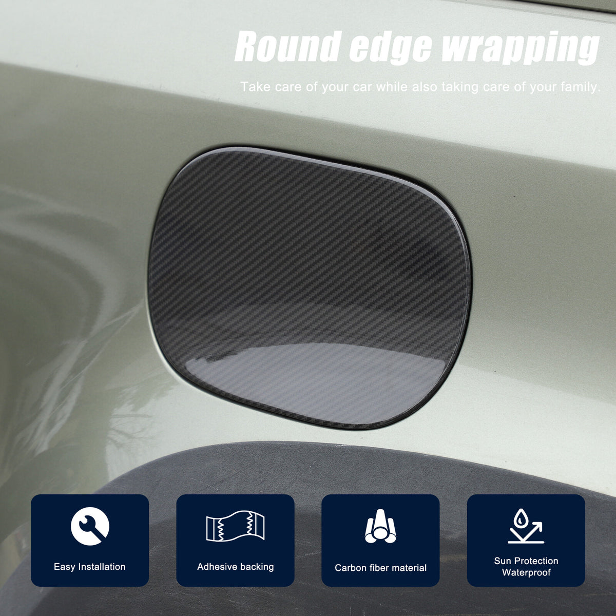 Real Dry Carbon Fiber Fuel Tank Cap Trim Cover For LR Defender L663 2020-25 11