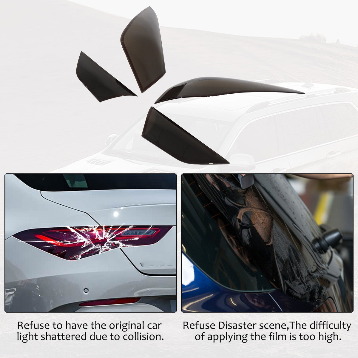 Smoked Black ABS Tail Light Smoked Cover Trim For Benz CLA C118 2020-2025 17
