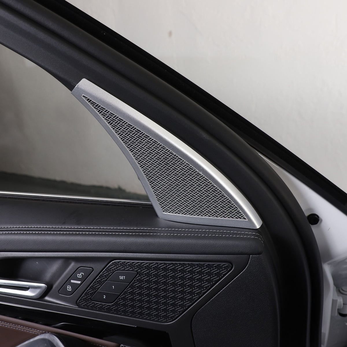 Silver Steel Front& Rear Door & Audio Speaker Tweeter Mesh Cover For BMW X1 23+ 15