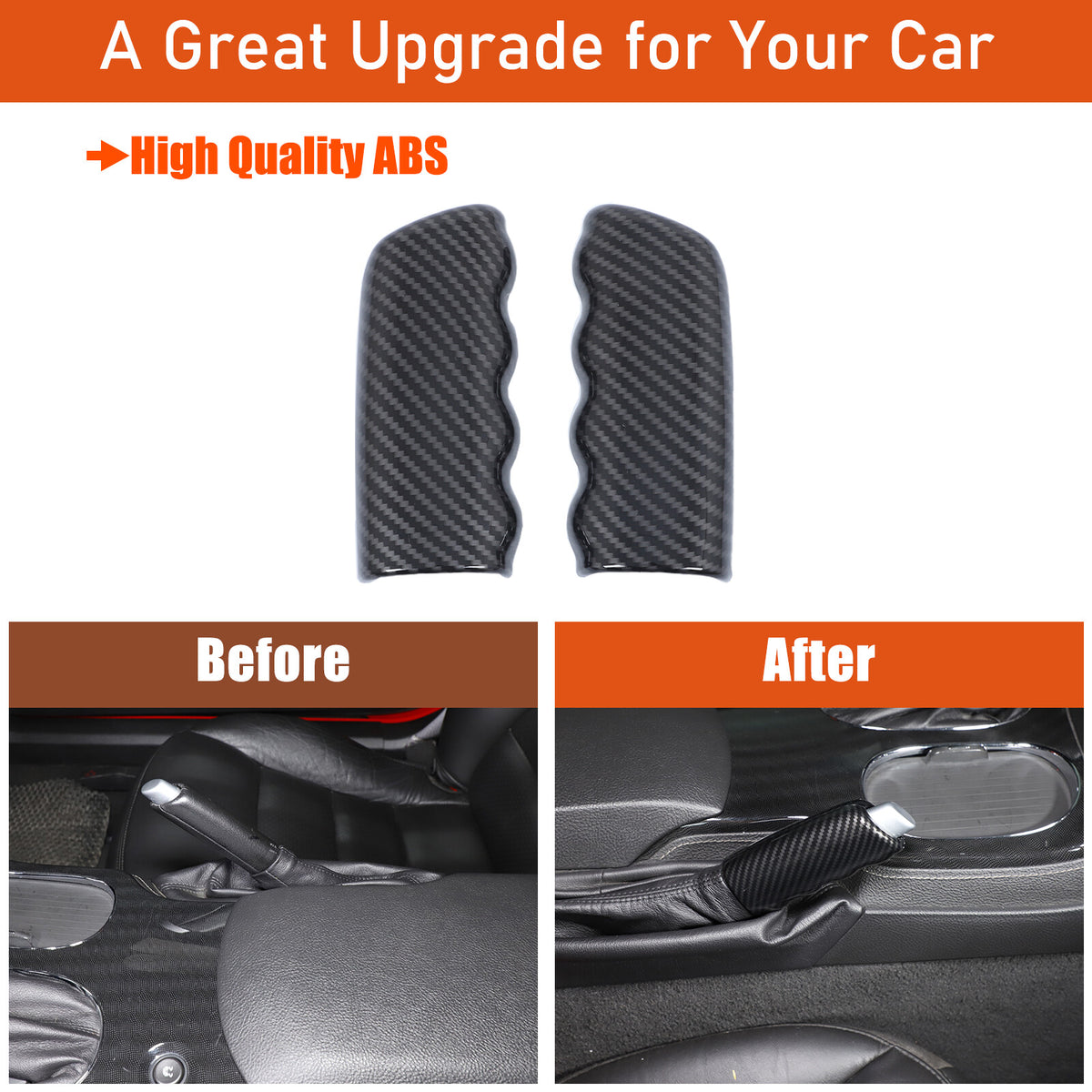 ABS Carbon Fiber Car Parking Lever Handbrake Case Cover For Corvette C6 2005-13 15