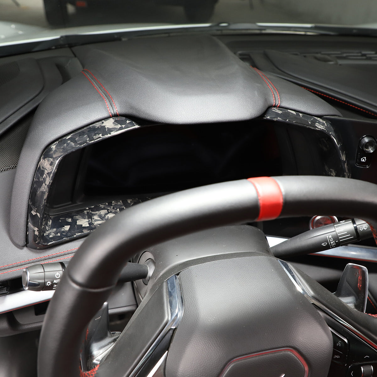 Forged Carbon Fiber Dashboard Speedmeter Panel Trim Cover For C8 Corvette 20-25 20