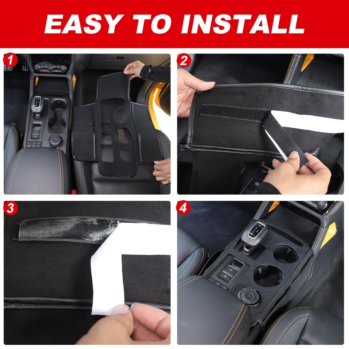 Suede Cloth Center Console Gear Shift Trim Cover For Ford Ranger T9 2023+ 6