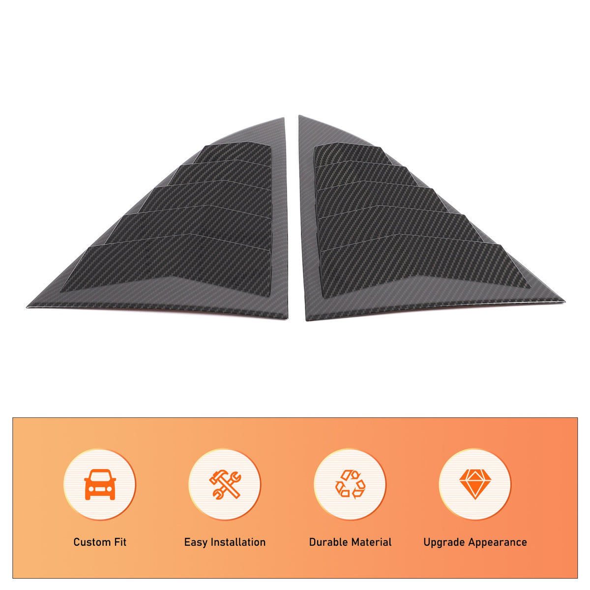 Carbon ABS Rear Window Triangle Louver Shutter Trim For Nissan 400Z Z34 2021+ 9