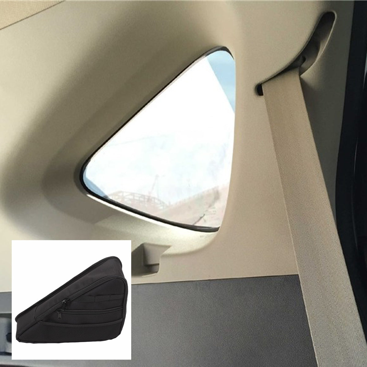 Black Rear Quarter Window Left Side Storage Bag For Honda CR-V 2012-2016 1