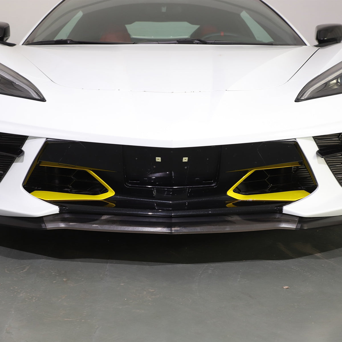 Yellow ABS Front Bumper Middle Grille Trim Cover For Corvette C8 2020+ 17
