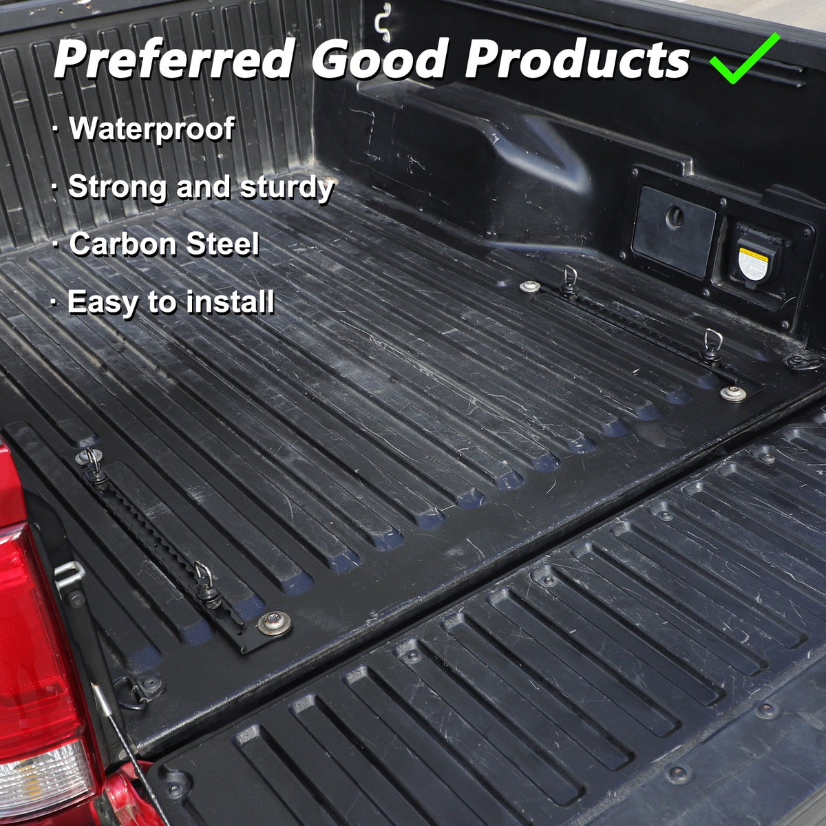 Carbon Steel Bed Side Extension Slot Trim For Toyota Tacoma 2016-2022 9