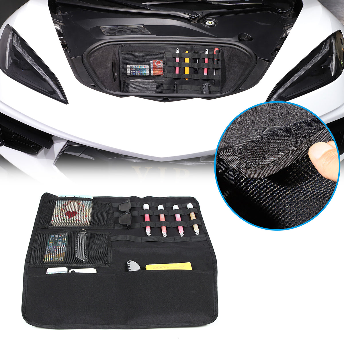 Front & Rear Center Console Storage Bag Tray For Corvette C8 2020+ - Variants 1-5 49