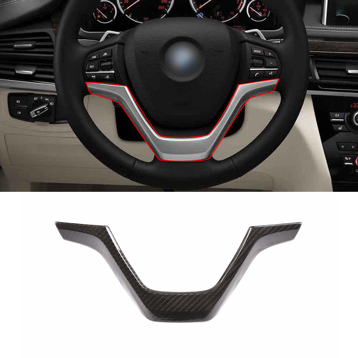 17PCS Real Dry Carbon Fiber Interior Trim Decor Cover For BMW X5 F15 2014-2018 20