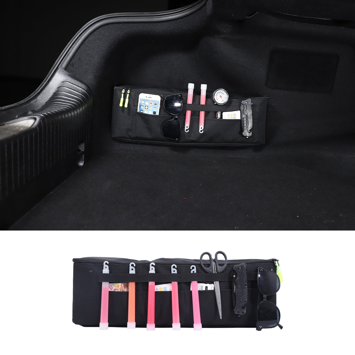 2x Rear Trunk Storage Bag Pockets Organizer Fit For Jaguar XJ X351 2010-2019 2