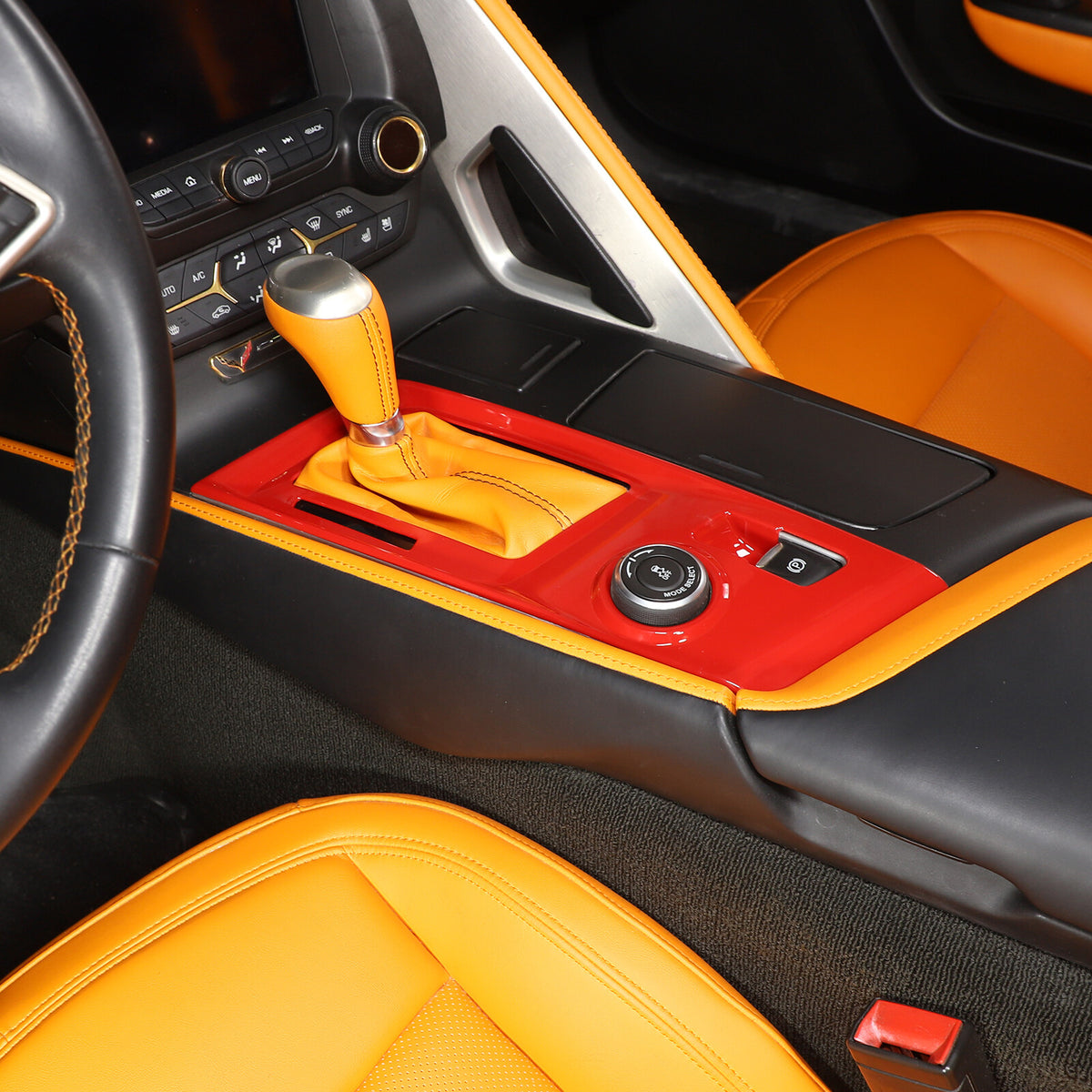 Sports Red ABS Interior Decoration Cover Trim Kit For Corvette C7 2014-19 - Styles 6-10 57