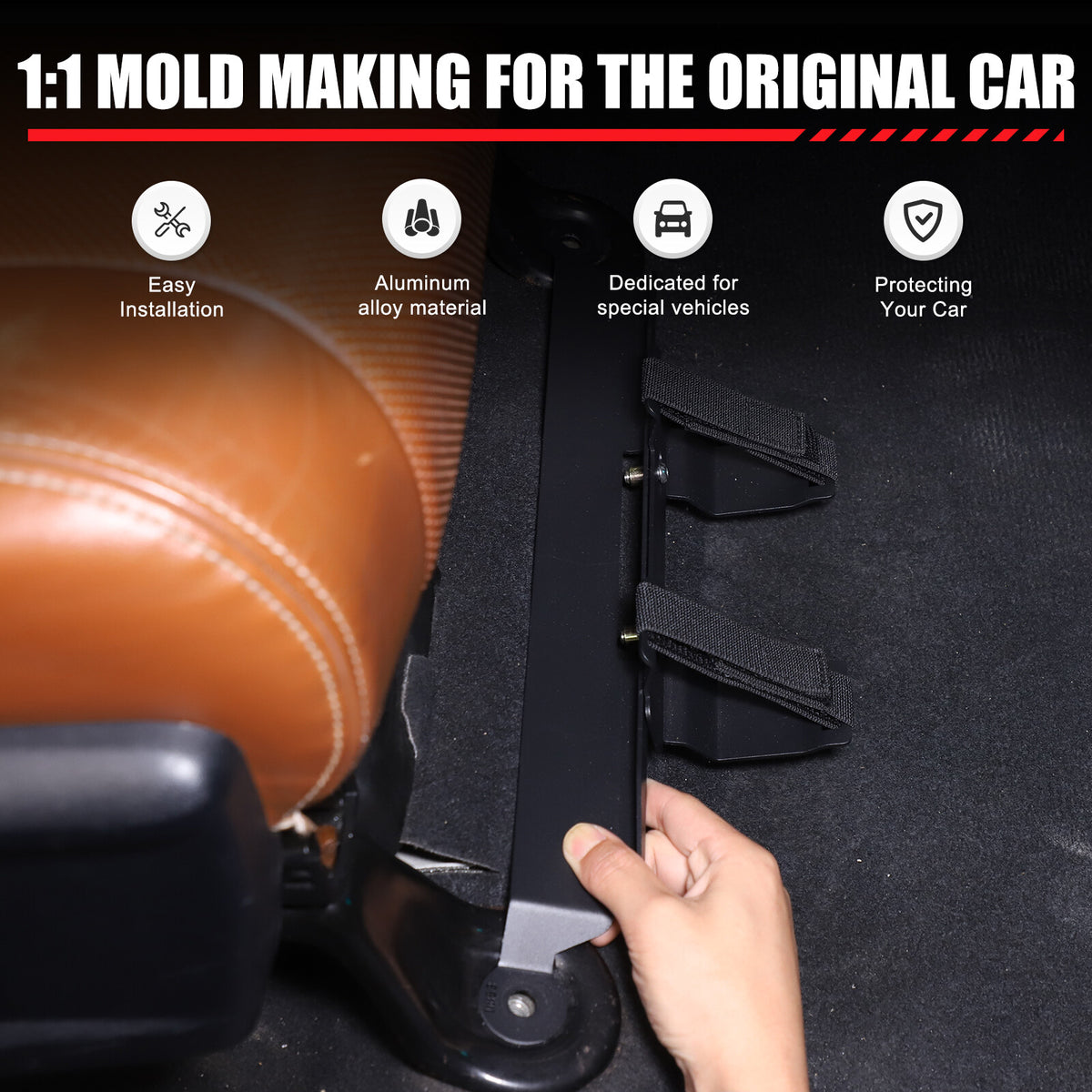 Black Aluminum Passenger Seat Fire Extinguisher Bracket For Toyota Tundra 07-21 11