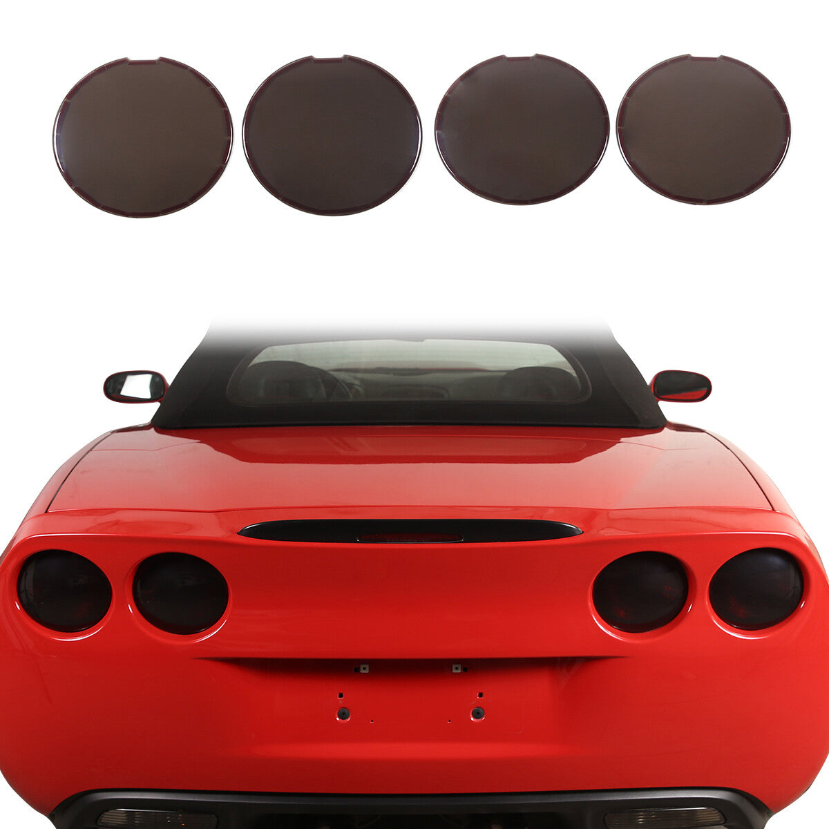 Smoked Black Front Headlight & Rear Tail Light Cover Trim For Corvette C6 05-13 58