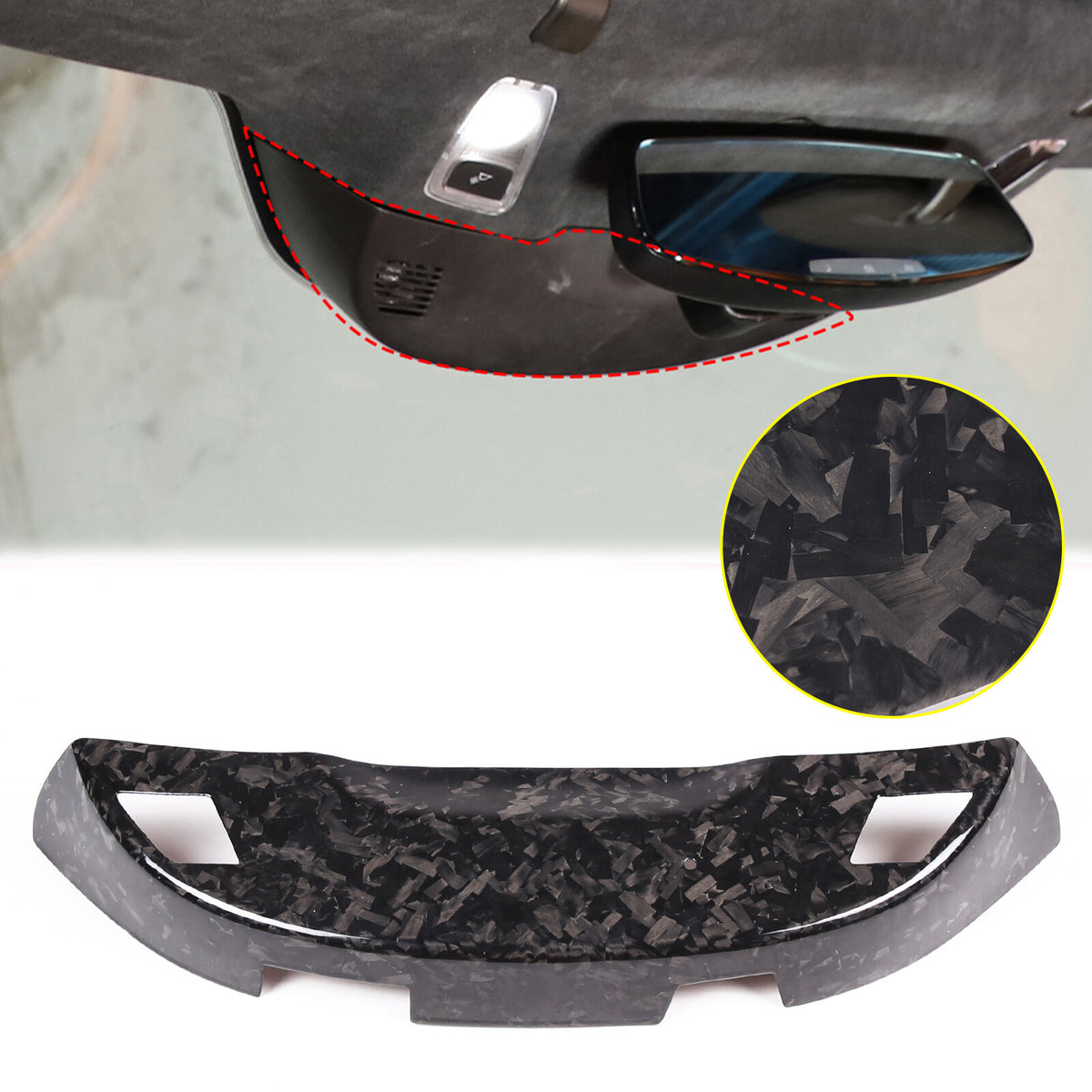 Forged Carbon Fiber Inner Rearview Mirror Base Cover Trim For Corvette C7 14-19 6