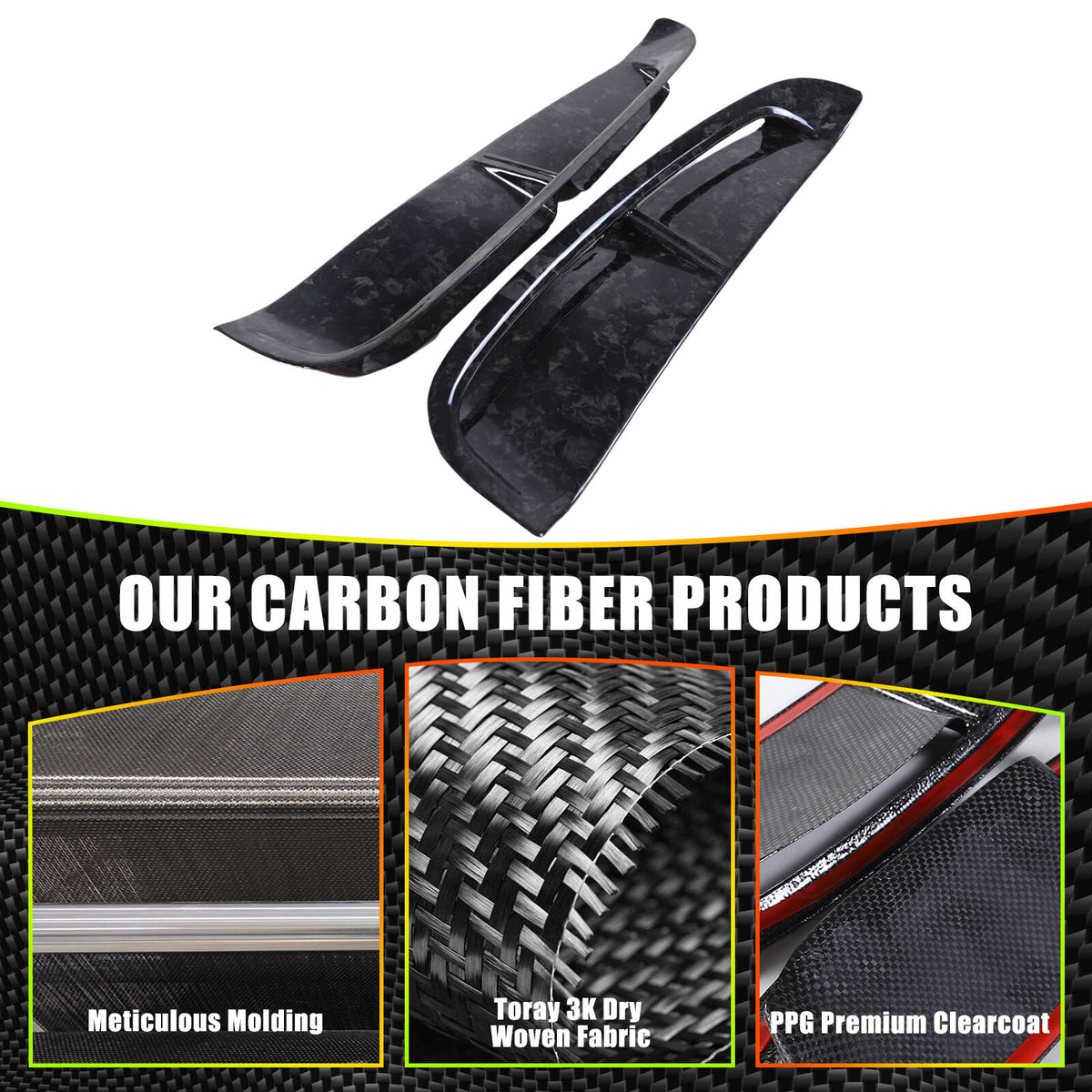 Forged Carbon Fiber Rear Side Fender Air Outlet Trim For Porsche Panamera 17-23 7