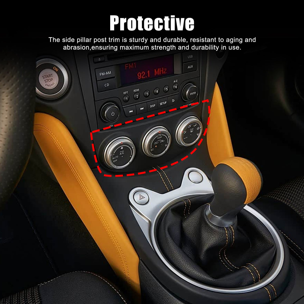 Real Dry Carbon Fiber Center Console AC Switch Trim Cover For Nissan 400Z Z34 15