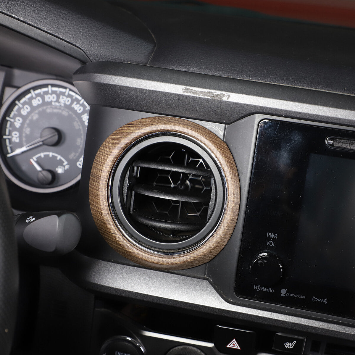 Wood Grain Interior Center Console Cover Trim For Toyota Tacoma 2016-2023 25